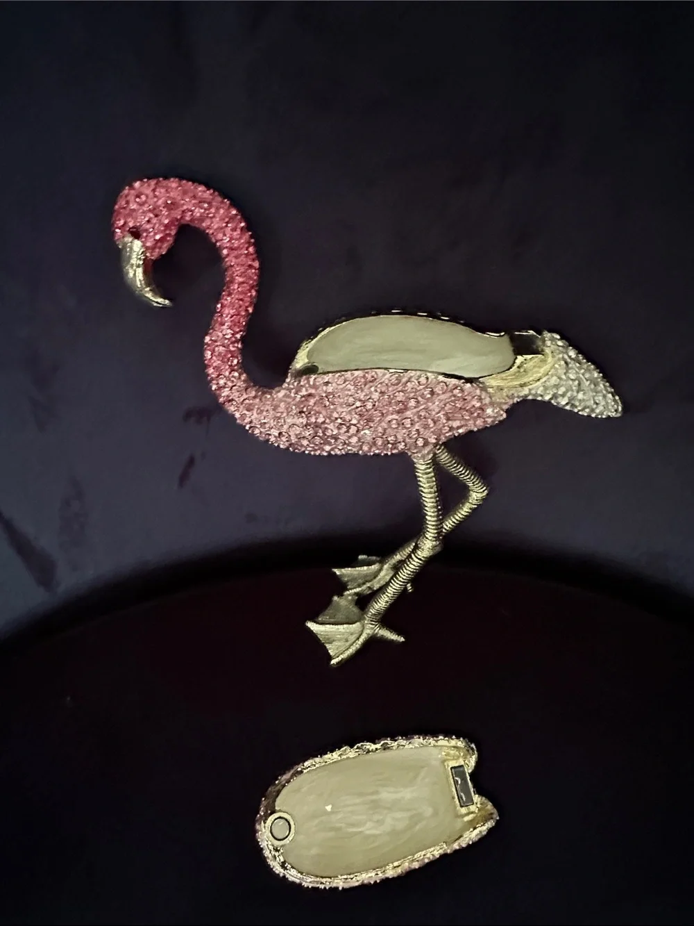Z gallerie rhinestone flamingo jewelry case
